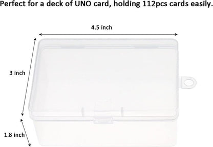 UNO Card Storage Box - High Capacity Plastic Case for 112 Cards | 4-Pack