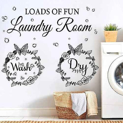 Laundry Room Wall Stickers - Today Naked Tomorrow Wash Dry Bubble Vinyl Decals Quote Art Stickers for Home