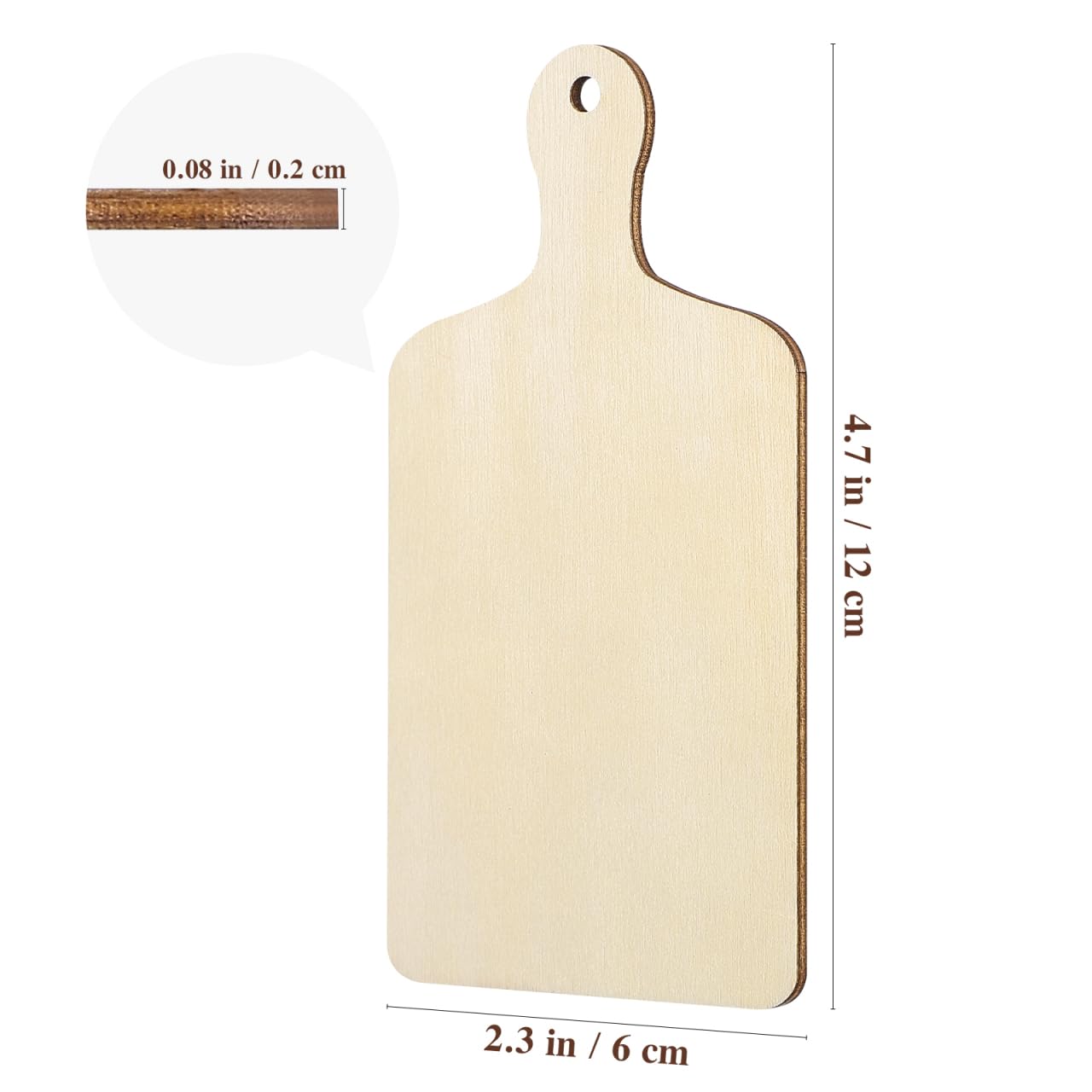 Operitacx 12 Pieces Mini Cutting Board For Craft, Unfinished Wooden Charcuterie Boards With Handle, Blank Wooden Boards Paddle For Christmas Diy Vegetables Delicatessen Home Kitchen Decor
