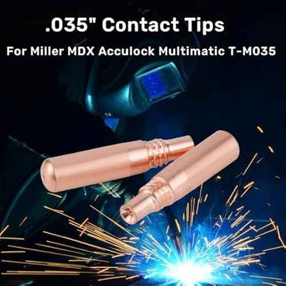 MIG Welding Contact Tips .035"(0.9mm) for Miller MDX Series MIG Gun Use with Miller MDX Diffuser D-M100 D-M250 T-M035 (50-PK)