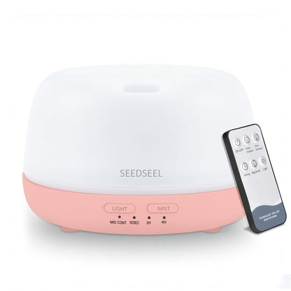 300ML Essential Oil Diffuser with 7-Color LED Lights and Remote Control, Modern Minimalist Design, High-Efficiency Ultrasonic Mist Aromatherapy Diffuser for Home