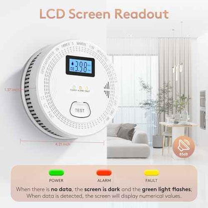 2 Packs, 2 in 1 CO & Smoke Detectors,Carbon Monoxide Detectors,Smoke Detector Battery Powered,£¨Include 3 * 1.5V AA Battery£©,85 db Smoke Alarm,Fire Alarm,Easy Install,Portable