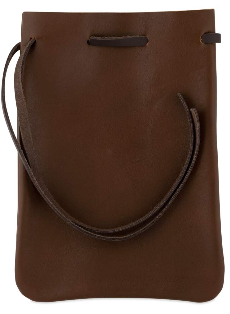 Nabob Leather Leather Drawstring Pouch, Coin Bag, Medicine Tobacco Pouch Medieval Reenactment Made in U.S.A Size 8.5" x 6"