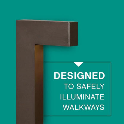 Hinkley Atlantis 15014BZ-LL Small LED Low Voltage Landscape Pathway Light - 12v, Dimmable, Aluminum, Safe for Wet Conditions, Etched Glass Lens, Wiring Kit & Ground Spike Included - Bronze Finish