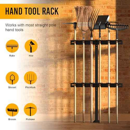 Trailer Tool Rack Shovel Holder - Shovel Rack for Trailer with 6 Tool Holes with Rubber Grommets