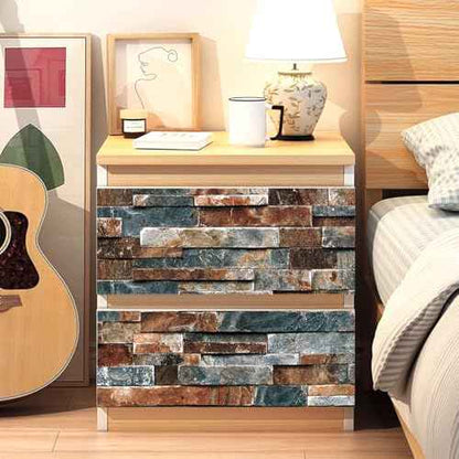 CAX Stone Peel and Stick Wallpaper Faux Stone Wallpaper 17.5" X 120" Brick Contact Paper Self-Adhesive Stones Peel and Stick Wallpapers Rustic Wall Paper for Living Room Kitchen Backsplash Fireplace