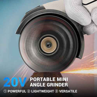 Brushless Angle Grinder Tool,20V Portable Angle Grinder with 5-Cutting Discs 28000rpm,Power Angle Grinder for Wood Metal Stone Concrete