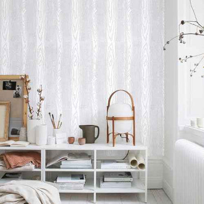 Yun-aeon White and Silver Wood Contact Paper 17.3"x80" Rustic Wooden Peel and Stick Wallpaper Removable Self-Adhesive Wallpaper Wood Grain Contact Paper for Countertops Cabinets