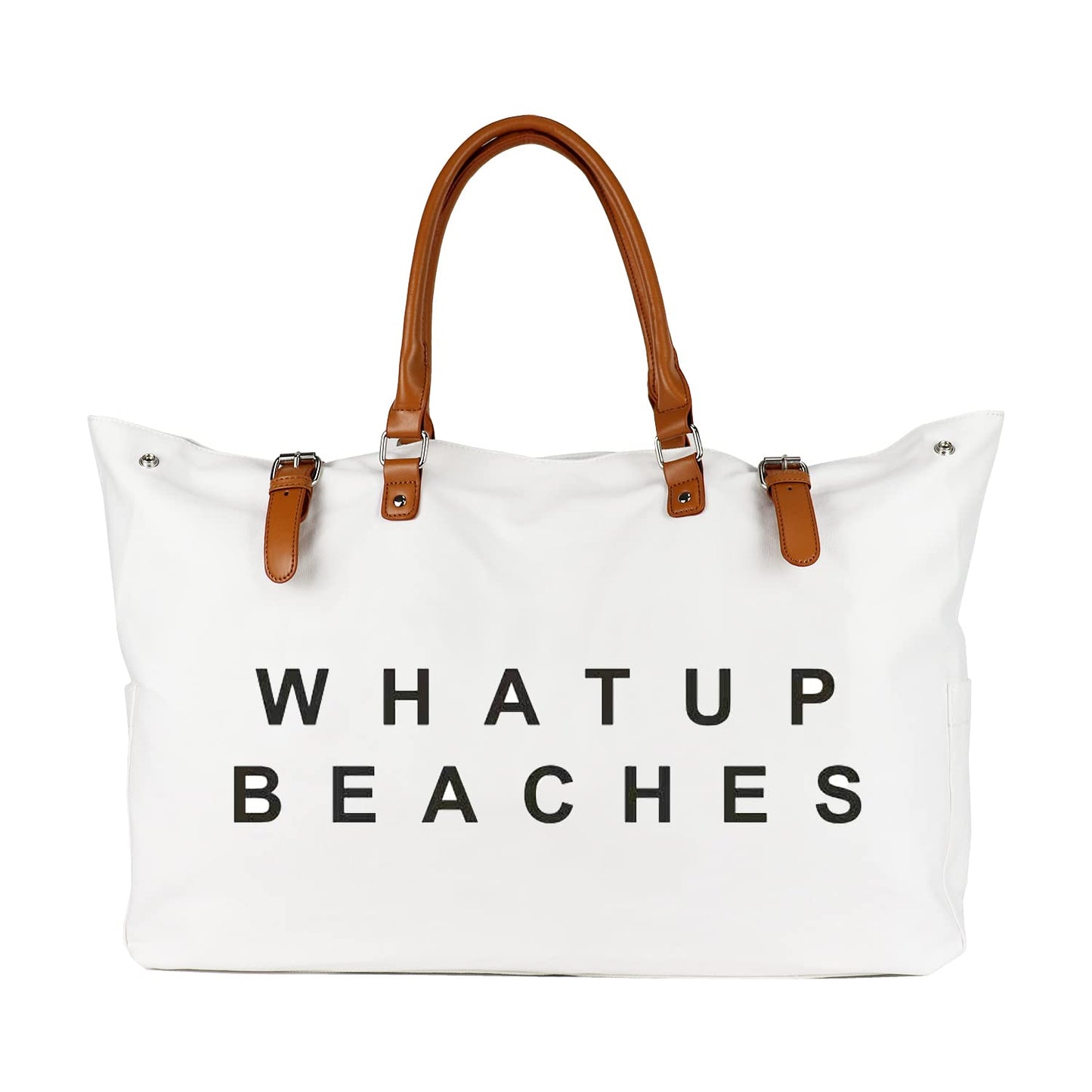 Lamyba Beach Bag with Vegan Leather Handle, Extra Large Beach Bag for Women Waterproof Sandproof
