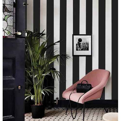 Cohoo Home Black and White Wallpaper Peel and Stick Striped Contact Paper for Cabinets Black and White Contact Paper Modern Self-Adhesive Removable Wallpaper Bedroom Bathroom Waterproof 118inL 18inW