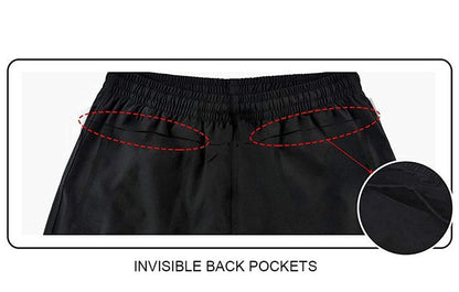 clothin Mens Workout Athletic Pants Elastic-Waist Drawstring Pants for Sport Exercise Travel,Quick-Dry,Stretchy,Black,M(31-34W x 30L)