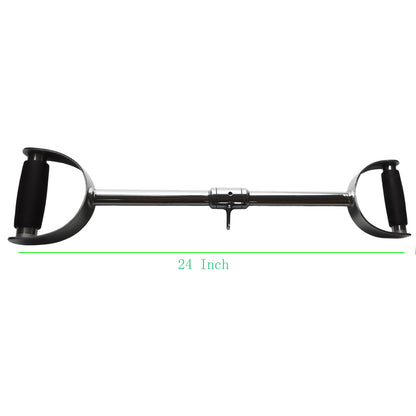 yuhqc LAT Pull Down Bar Press Down Bar Cable Machine Attachment Multi Gym Attachment Solid Steel Tricep V-Bar (24 Inch)