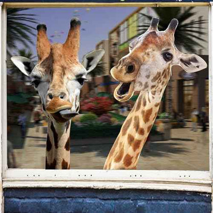 Giraffe Wall Sticker,Giraffe Lover Gift Window Decal,Cute Animal Wall Decor