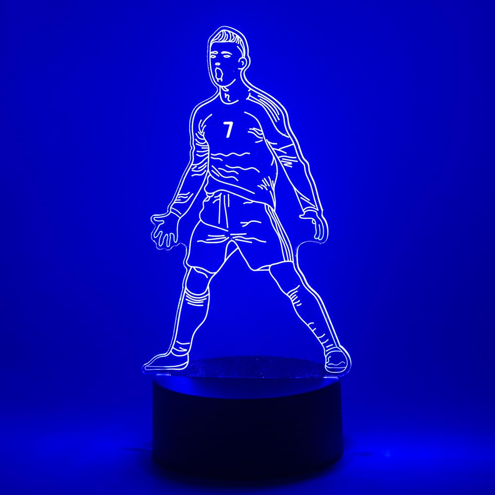 EXIGENT 3D LED Light Brazil Soccer Lamp Acrylic Illusion Night Flashing Cool (SoccerLamp_BRZL)