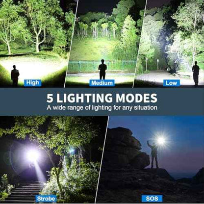 Rechargeable Led Flashlights high lumens, 2 Packs 99000 Lumen Super Bright Flashlight with 5 Modes, Powerful Waterproof Flash Light for Home,Emergencies,Camping