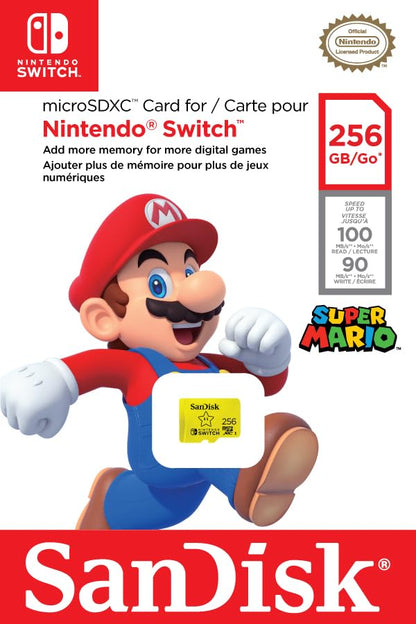 SanDisk 256GB microSD Card, Licensed for Nintendo-Switch - Made for Nintendo-Switch 1, OLED, and Lite - SDSQXAO-256G-GNCZN