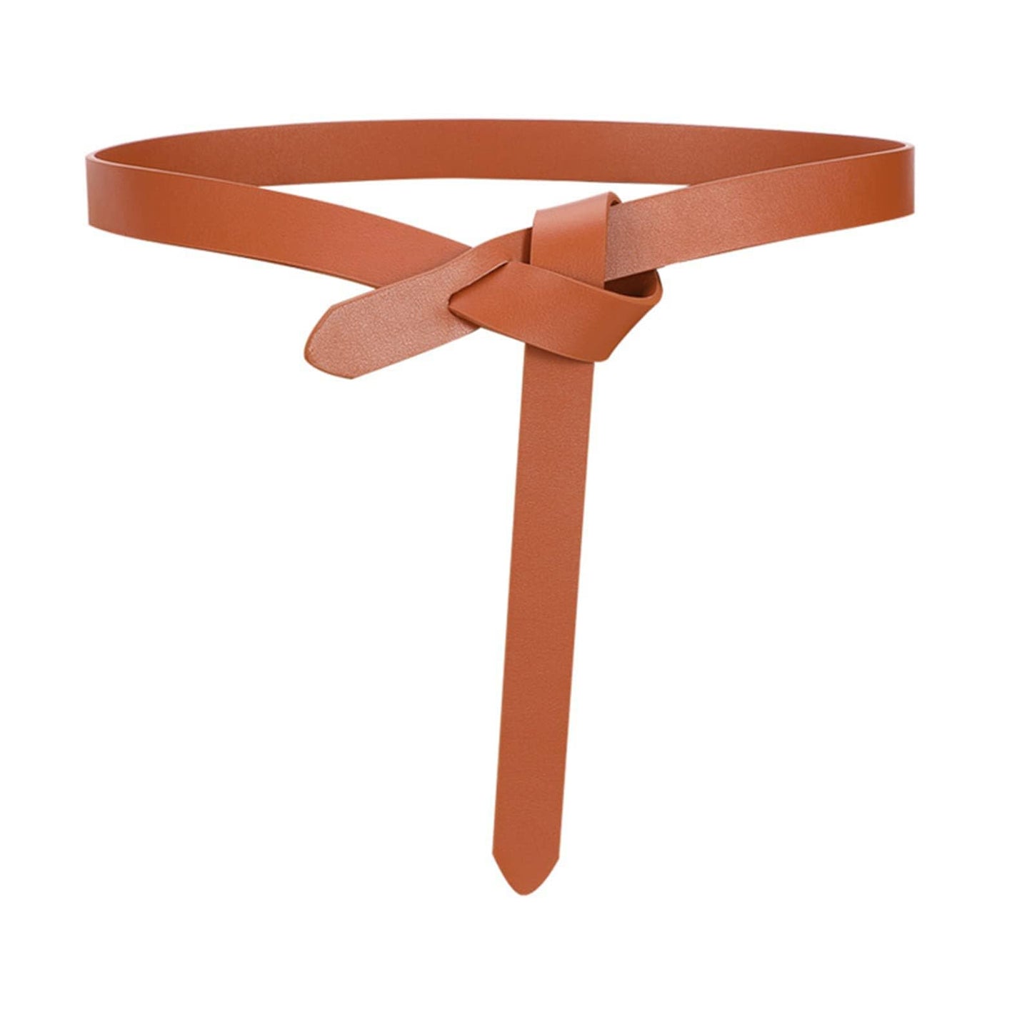 OZJABC Knot Belts For Women Soft Faux Leather Belt Fashion Tie Belts For Women Wrap Belt For Jeans Pants Dress (Brown)