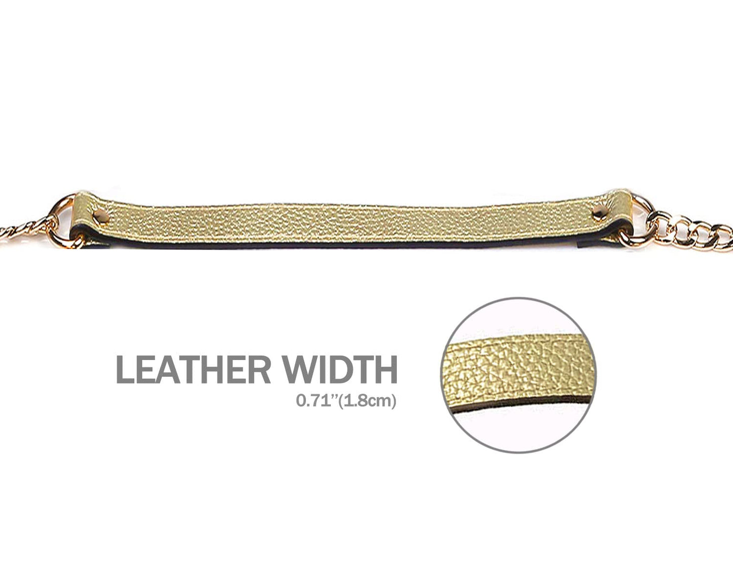 VanEnjoy Replacement Chain & Genuine Leather Shoulder Crossbody Strap (Gold)