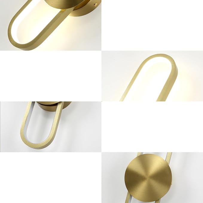 Modern Wall Sconce Dimmable 3000K/4000K/6000K LED Wall Light Fixture, Hardwired Wall Lamp for Living Room, Dining Room, Bedroom, Hallway, Lobby, Entryway (Brushed Gold, 43.3inch/H110cm)