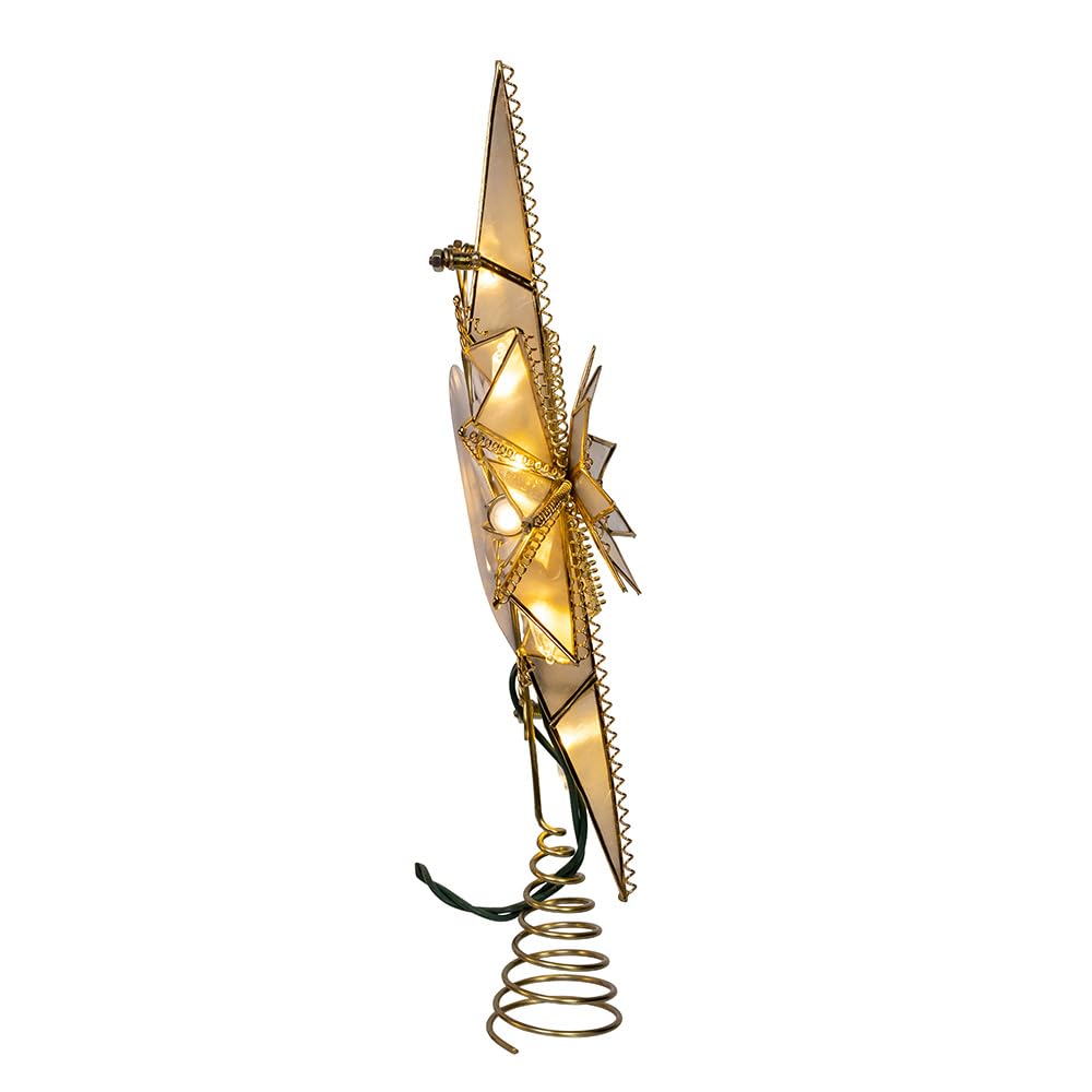 Kurt Adler 10.5" 10 Lights LED Capiz Bethlehem Star Treetop.