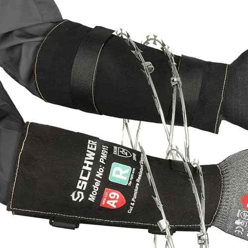 Schwer ANSI A9 Cut & Level 5 Puncture Resistant Arm Sleeves, PM915 High Risk Protection Arm Guards for Biting, Gardening Sleeve Thorn Proof, Tactical Work Sleeves for Law Enforcement Self Defense