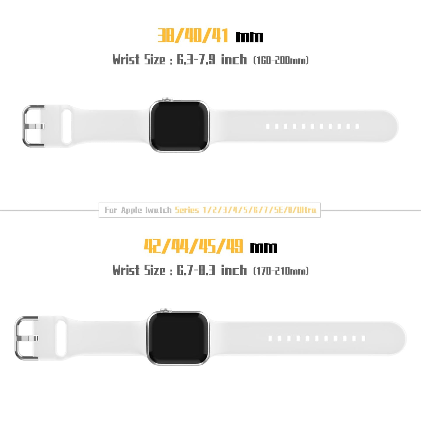 Sport Band Compatible with Apple Watch Bands 49mm 46mm 45mm 44mm 42mm 41mm 40mm 38mm, Soft Silicone Replacement Strap with Classic Clasp for iWatch Series 11 10 9 8 7 6 5 4 3 2 1 SE Ultra Women Men