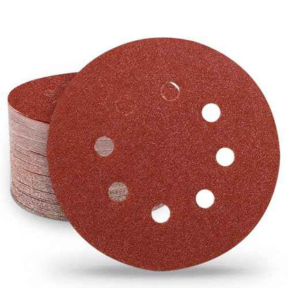 5 Inch Sanding Discs Hook and Loop, 70 PCS 8 Hole Adhesive Sandpaper, Including 40/60/80/120/180/240/320 Grit for Random Orbital Sander