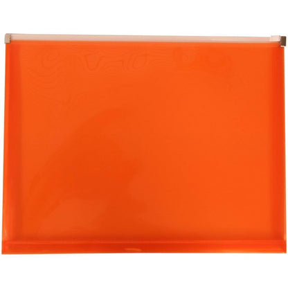 JAM PAPER Plastic Envelopes with Zip Closure - Letter Booklet - 9 3/4 x 13 - Assorted Colors - 6/Pack