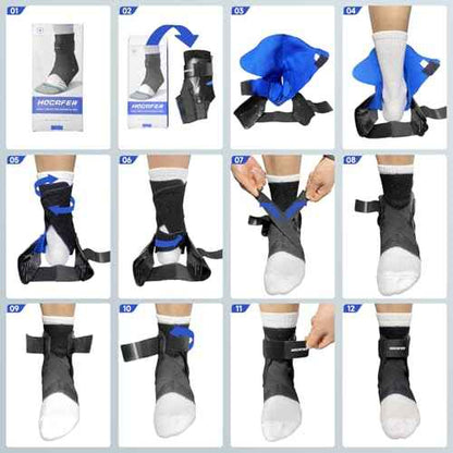 Right Ankle Brace for Women & Men - Ankle Support Sprained Ankle Brace for Achilles,Tendon,Sprain,Injury Recovery,Ankle Support Brace for Running, Basketball, Football (Black,M,Right)