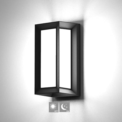 Sytmhoe Outdoor Wall Light Dusk to Dawn,Modern Exterior Wall Sconce LED,6000k Black Exterior Wall Fixtures,Ouside Light for House Garage Walkway Backyard Garden