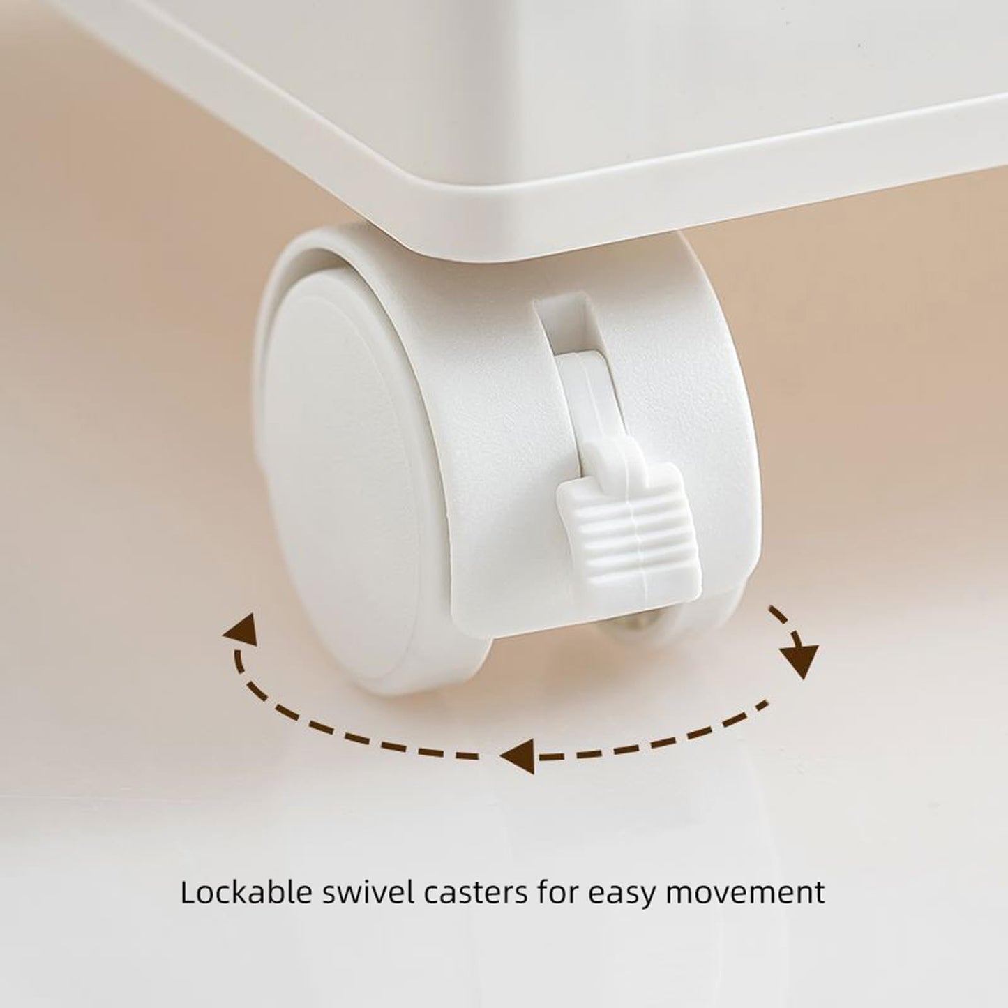 5 Tier Rolling Book Cart Multi-Functional Movable Storage Bookshelves with Lockable Wheels for Study Office Library Classroom, White (Whtie, with Wheel)
