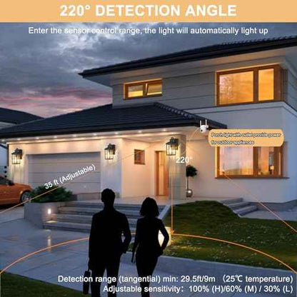 Porch Light with GFCI Outlet with Remote, Dusk to Dawn Outdoor Lighting with Outlet, Upgraded 4 Lighting Modes Motion Sensor Outdoor Lights, Waterproof Outside Lights for House Patio Garage Front Door