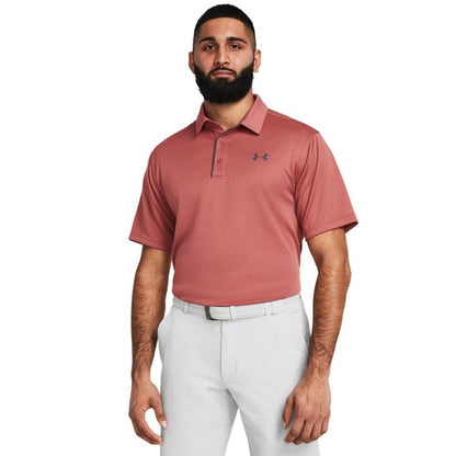 Under Armour Men's Tech Golf Polo, (611) Sedona Red / / Pitch Gray, Large Tall