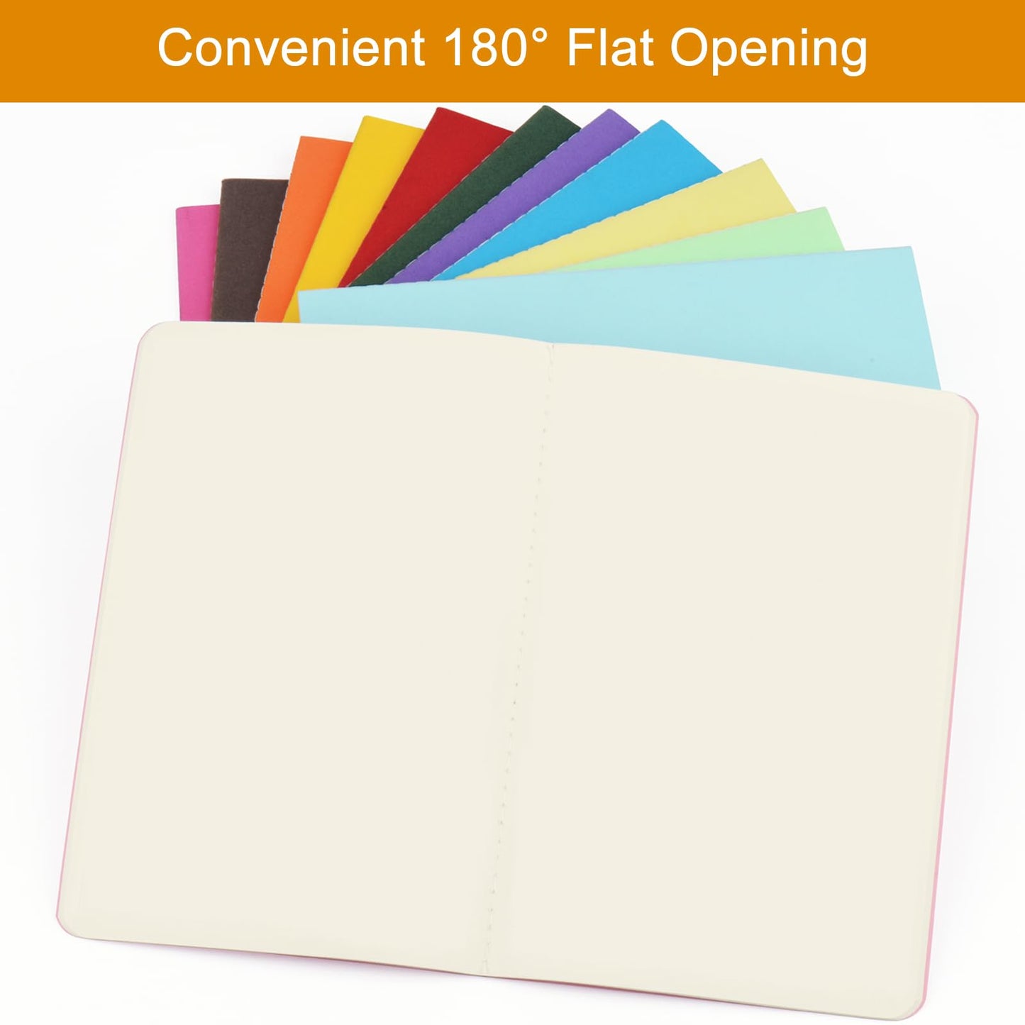 ZCZN 24 Pack Colorful Blank Notebooks Bulk, A5 Journals with 12 Colors, 60 Pages/30 Sheets, 8.3x5.5 Inch, Plain Paper, Travel Writing Journal Notebooks for Work & School