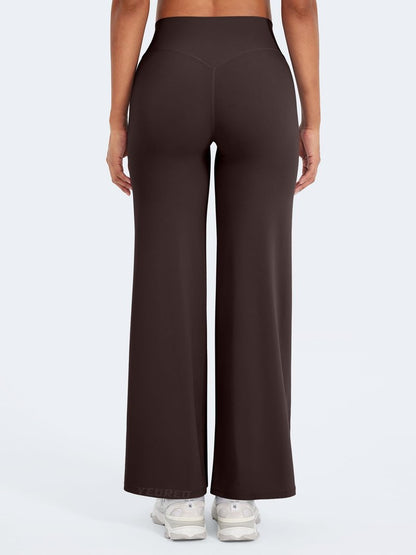YEOREO Workout Leggings Womens No Front Seam Straight Leggings 29" High Waist Buttery Eddiy Gym Yoga Pants Dark Brown L