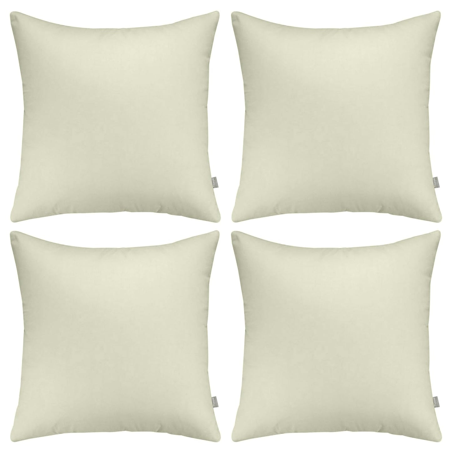Thmyo 4-Pack 100% Cotton Comfortable Solid Decorative Throw Pillow Case Square Cushion Cover Pillowcase Sublimation Blank Pillow Covers DIY Throw Pillowcase for Sofa(18x18inch/45x45cm,Beige)