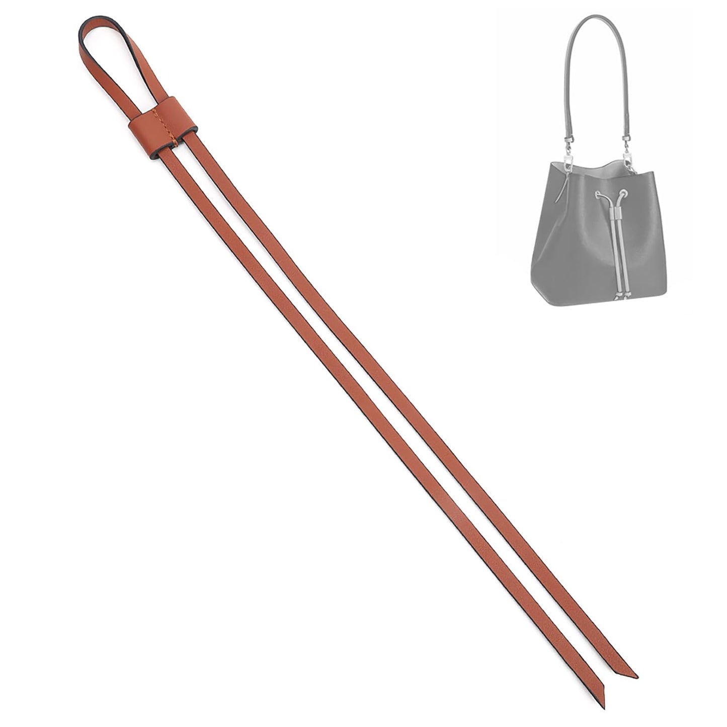 Vachetta Leather Drawstring Replacement Compatible with LV Noe Bucket Bag, Nano Petit Noe BB, Backpack Genuine Leather Drawstring Strap - Brown