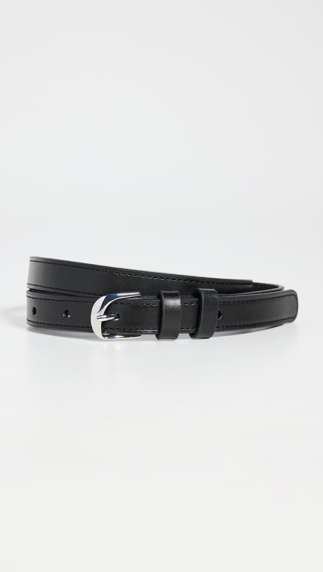 FRAME Women's Petit Twist Buckle Belt, Noir, Black, XS