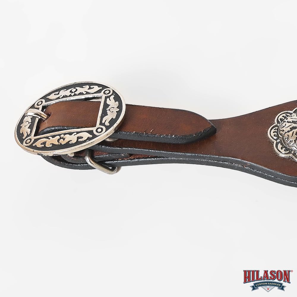 HILASON Dark Brown 8" Slobber Straps for Rein-Water Loop Ties Quick Change Buckle | Horses Leather Strap