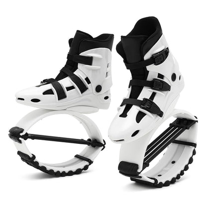 KPUKGJDK Kangaroo Jump Shoes for Women & Men – High Bounce Moon Shoes, Bouncy Jumping Boots for Exercise, Fitness, Weight Loss & Fun, Adjustable Fit, Low-Impact Rebounder Design(Black/White,XX-Large)
