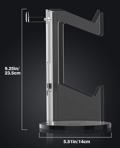 MoKo Universal Stand for Game Controller and Headset Stand, 2 in 1 Game Controller Support Holder Storage Organizer for Switch/Switch 2, ps5, ps4, Xbox One, Xbox Series, Gaming Accessorie, Black&Clear