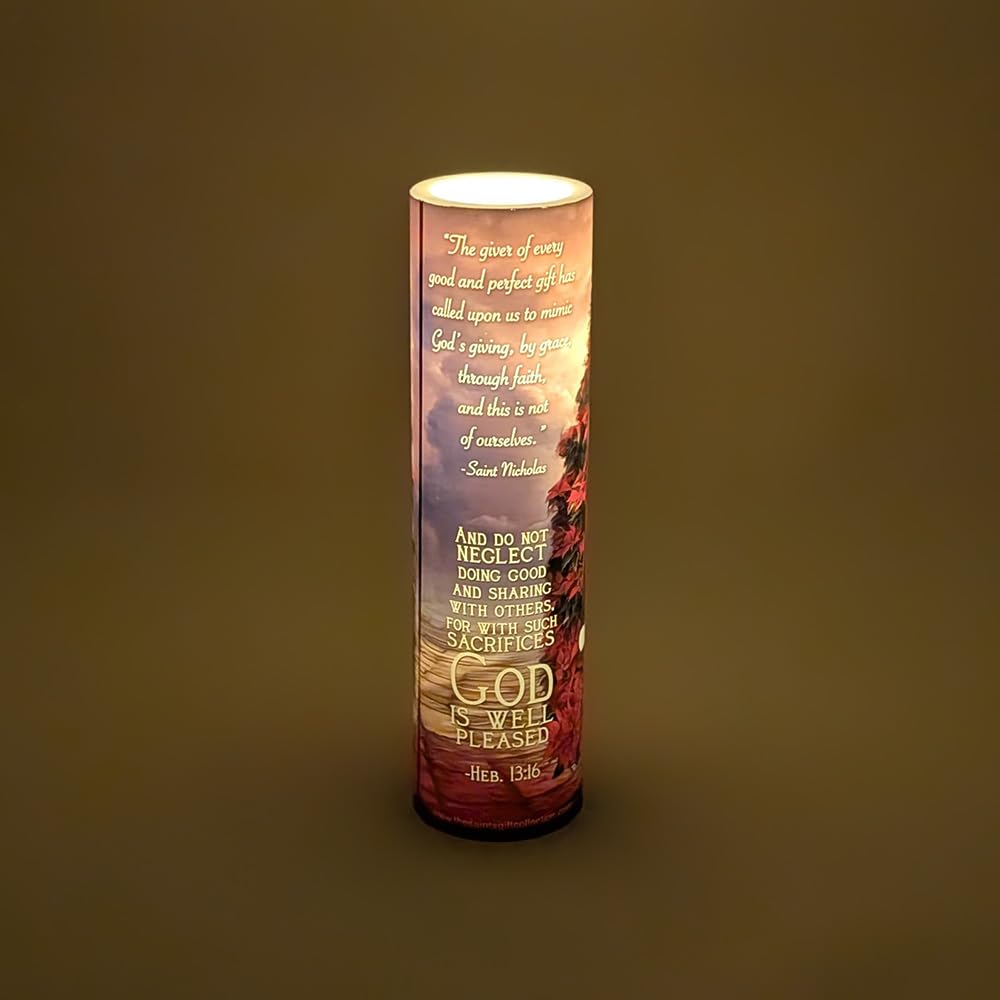 St Nicholas, LED Flameless Devotional Prayer Candle, THE SAINTS COLLECTION
