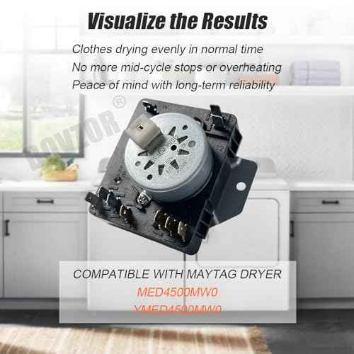 W11566735 W11685947 Dryer Timer & Knob Kit Replacement for Maytag Dryer MED4500MW0 YMED4500MW0 Replaces 4981088 AP7215858 PS17216594 EAP17216594 FIX17216594 162-428-1