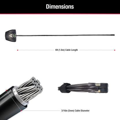 Master Lock Black Python Bike Lock with Key, Adjustable Metal Cable Lock has a Weather Resistant Vinyl Coating for Outdoor Equipment, Bicycles, 6 Feet Long, 8417D