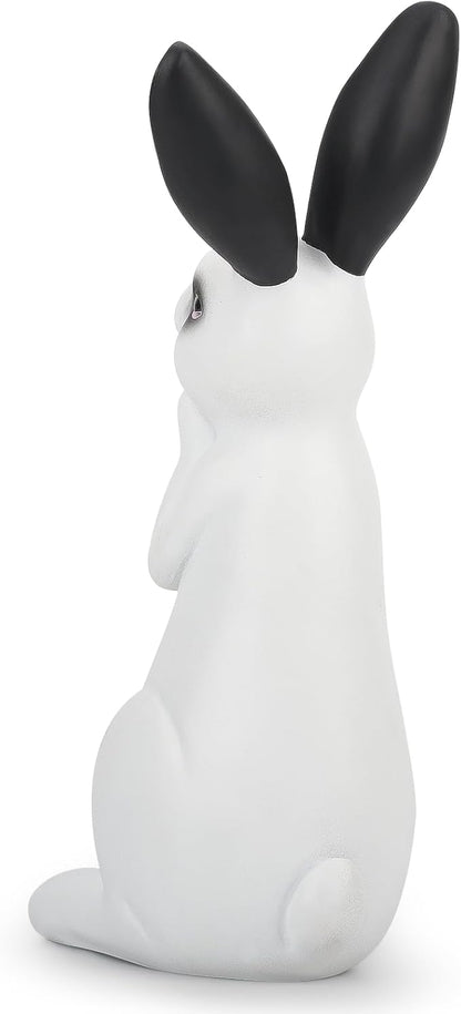 Resin Rabbit Figurine Modern Style Sculpture Statue Collectible Figurines for Home, Bedroom, Living Room, Cabinets, Office, Bookshelf, Desktop Decor