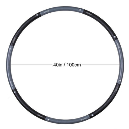 Joofang 5lb Exercise Hoops for Adults, 40in Adjustable Hoola Hoop, Weighted Black Hoop, Fitness Hoop for Weight Loss, Abdominal Trainer Fitness Training, Fat Burning, Home Gym Core Workout