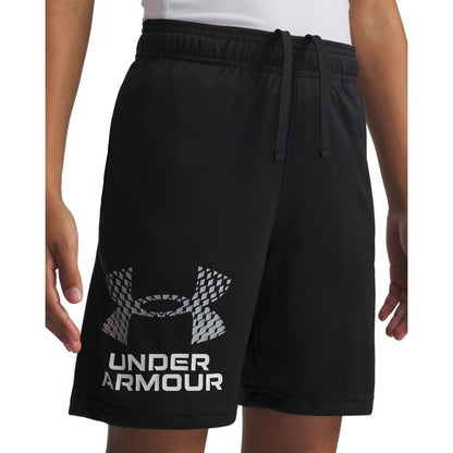 Under Armour Boys Tech Logo Shorts, (001) Black / / Mod Gray, Large