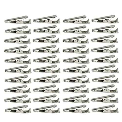 35mm/1.38" Alligator Clips Test Crocodile Clamps Silver Tone - (40 Pcs)