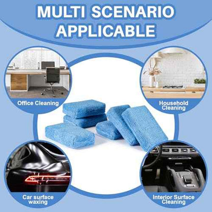 Sukh 6 Pack Microfiber Rectangle Sponge Detailing Pads - Microfiber Wax Foam Applicator Pads for Car Wax Applicator Pad 4.72x3.15 inch Blue