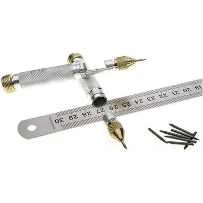 Woodstock International Steelex Plus D2331 Trammel/Circle Marker Set, Silver